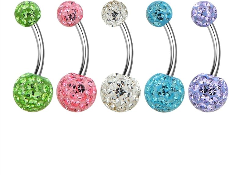 OUFER Belly Bars Grade 23 Solid Titanium Belly Button Ring Piercings