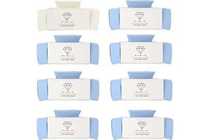 Loanzeg Bridesmaid Hair Claws Bachelorette 4.1 Inch Square Hair Clips Set of 8 Bridal Shower Rectangular Hair Claw Clip ideas Gift for Wedding Party Favors Bridesmaid Proposal Gifts (White&Dusty Blue)