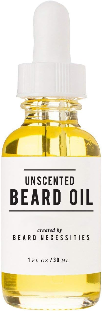 Beard Oil for Men by Beard Necessities - Natural Oils Will Soften Facial Hair & Allow Growth. Best Beard Products for Mens Grooming Kit. Care for Your Beard Today! (Unscented, 1oz)