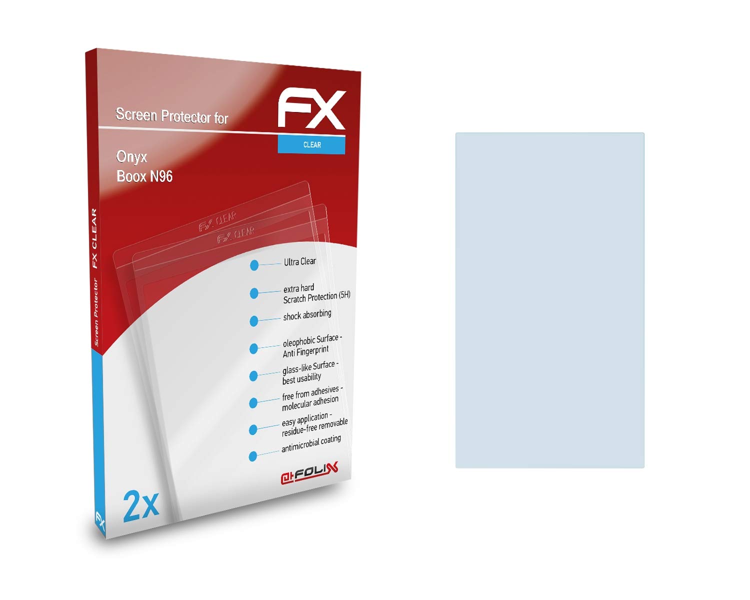 Screen Protection Film compatible with BOOX N96 Screen Protector, ultra-clear FX Protective Film (2X)