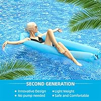 SEGOAL 2019 Upgraded Inflatable Pool Floats Portable Floating Lounger Chair Water Hammock Raft Swimming Ring for Adults & Kids, Lightweight Durable No Wind Indoor Fast Inflated No Pump Needed