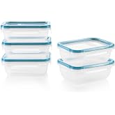 Snapware Plastic Total Solution (5-Pack, 3-Cup) Food Storage Containers Set | Plastic meal prep containers with plastic BPA-free lids with 4 locking tabs, microwave, dishwasher, &amp; freezer safe