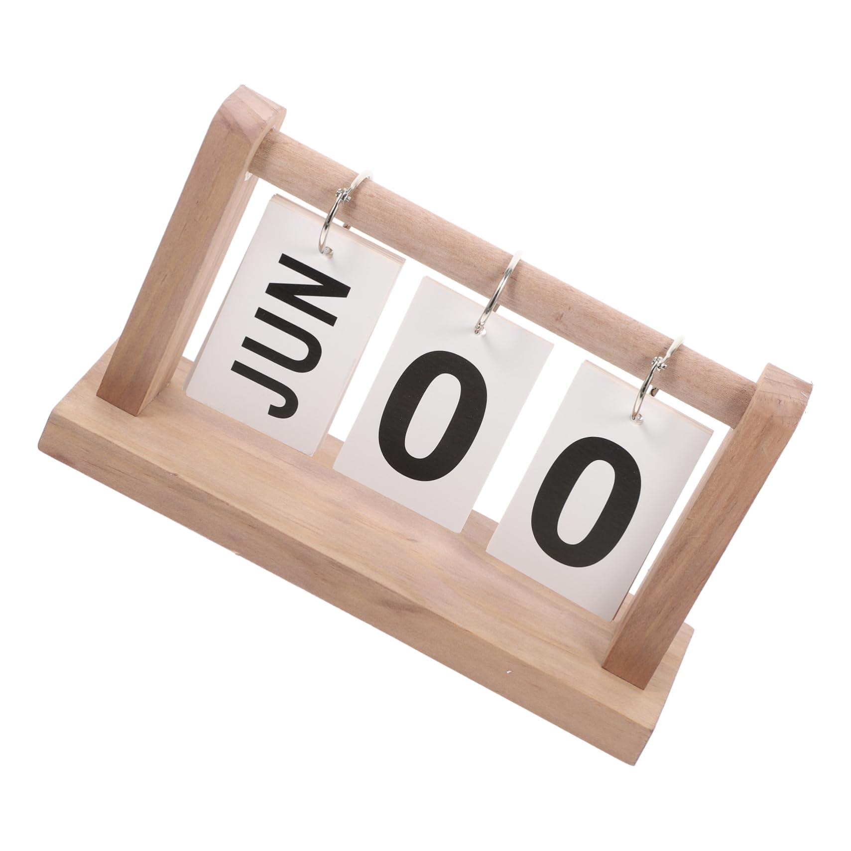 HAPINARY Wooden Flip Calendar Rustic Perpetual Calendar for Desktop Decoration Creative Reusable Table with Month and Date Display for Home Office