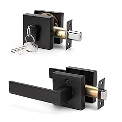 KNOBWELL 2 Pack Square Matte Black Entry Handle AMD