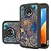 LEEGU Moto E4 Plus Case, [Shock Absorption] Dual Layer Heavy Duty Protective Silicone Plastic Cover Rugged Case for Motorola Moto E Plus 4th Generation (USA Version) - Gear Wheel