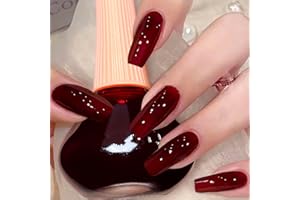 COSMOO Cherry Red Nail Polish, 12ml Red Quick Dry Nail Lacquer for Nail Art Varnish, 0.41 fl oz