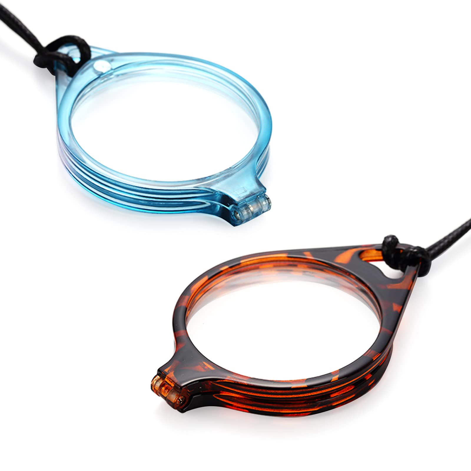 TERAISE Mini Folding Reading Glasses Pendant Necklace Readers Lightweight Portable Anti-loss Reading Glasses with Exquisite Case for Women and Men(B-3.5X)