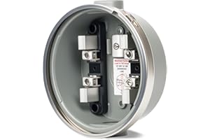 100 Amp Meter Socket, 4 Jaw Meter Base, 600V 3 Wire Ringless Type, with Horn Bypass Meter Cover Plate, Suitable for Overhead/