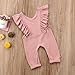 ZAXARRA Toddler Baby Girl Ruffle Loose Jumpsuit Romper Overalls Long Pants Clothes Outfits (Pink, 0-1 T)