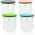 CUTIECLUB Pack of 4 Ice Cream Pint Containers and Lids for Ninja CREAMi Breeze NC100 & NC200 Series CREAMi Ice Cream Makers, Replacement Cups BPA-Free & Dishwasher Safe