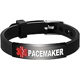 UNICGIFT Medical Alert Bracelet Dual-Sided Custom Engraved ID Identification Personalized Wristband for Women Adjustable Band Security Clasp