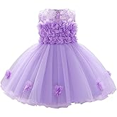 ODASDO Baby Girl Flower Dress Infant Wedding Bridesmaid Birthday Party Pageant Tutu Tulle Princess Dresses for 6-24M