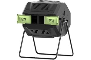SQUEEZE master Compost Bin 43 Gallon Outdoor Tumbler composters Garden Tumbling or Rotating Compost Green Door