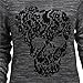 ZZhong Women's Sexy Off Shoulder Blouse Shirt Skull Printed Long Sleeve Tops Dark Grey M