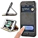 iPhone 6 leather case,iPhone 6s flip case,[KICKSTAND] ZVE [Shockproof] Ultra Thin Stand Window Open Protective Case Cover for apple iPhone 6/6s 4.7 black