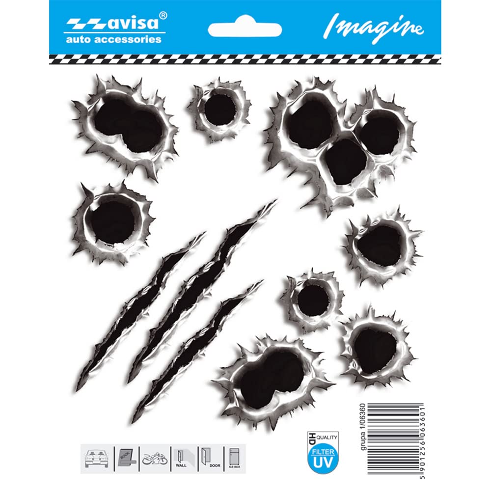 Avisa Auto Tattoo Sticker Shotgun traces+monster - 14,7x14x7cm
