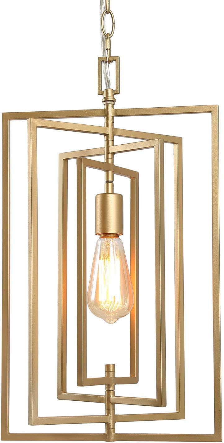 KSANA Gold Chandelier, Pendant Lighting for Kitchen Island with Adjustable Framework, W12"xH20.4 - - 