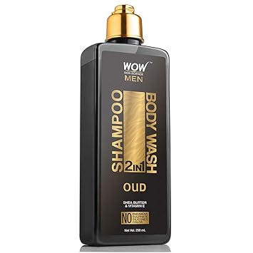 WOW Skin Science Oud 2-In-1 Shampoo + Body Wash - No Parabens, Sulphate, Silicones & Color, 250 ml