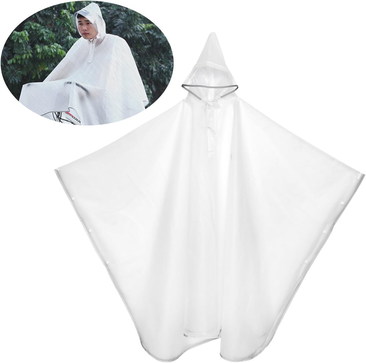 LULULION Reusable Lightweight Rain Poncho - Adult Size for Men and Women, Portable & Compact