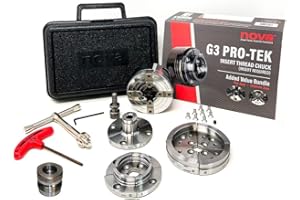 Nova Pro-Tek 48296 G3 Wood Lathe Chuck Kit with 3 Jaw Sets (2" Standard, 4" Bowl, 1" Pin) and Adapter Insert (IVNS 7/8" x 14tpi)