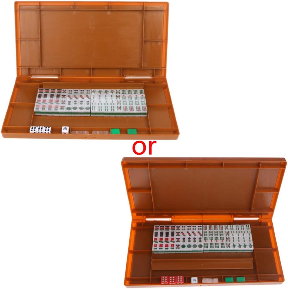 LyGuy Portable Mini 144 Mahjong Set Mah Jong Table Traditional Game Travel Foldable Mahjong Set Gift For Kids