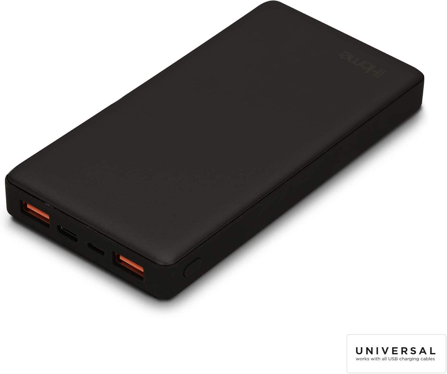 iHome Ultra Boost 10000mAh Power Delivery (PD) Portable Battery with 3 USB Ports, Fast Charge USB-C Power Delivery Power Bank (18W) for iPhone, iPad & Tablets, Android, Black