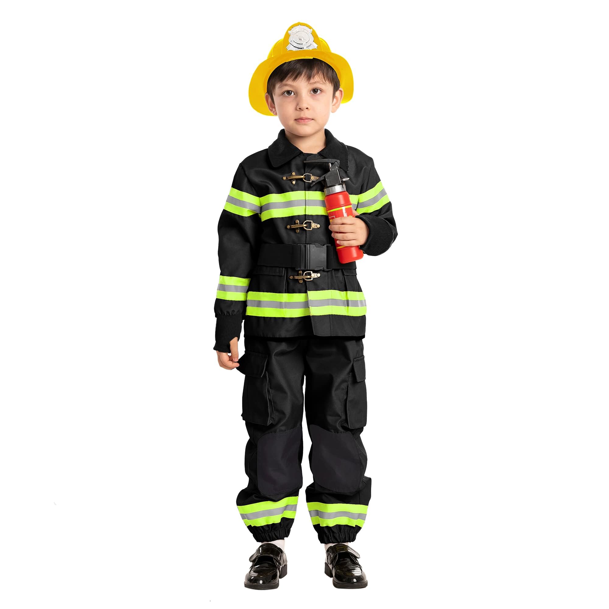 Spooktacular Creations Halloween 14PCS Firefighter Costume for Kids, Boys Fireman Costume with Toys Set for Toddler RolePlay