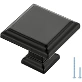 Ravinte Hardware Matte Black Cabinet Pulls, Single Hole, 10 Pack | Zinc Alloy Handles, Square Bar Grip, Kitchen Cabinet Update, For Cupboards, Drawers, Dressers, Furniture Hardware Projects