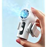 Portable Handheld Mini Fan with Ice Cooling Plate, Personal Clip On Turbo Fan Rechargeable, 18000 RPM 6 Speeds, 360&deg; Detachable Clip, Pocket AC Fans Blow Cold Air for Beach Car Stroller Travel Makeup