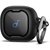 SURITCH for Soundcore Sport X20 Case Cover, Shockproof Bumper with Logo Visible Design Cases, Rugged Protective Covers for Anker Soundcore Sport X20 Earbuds with Carabiner & Cleaning Kit, Black