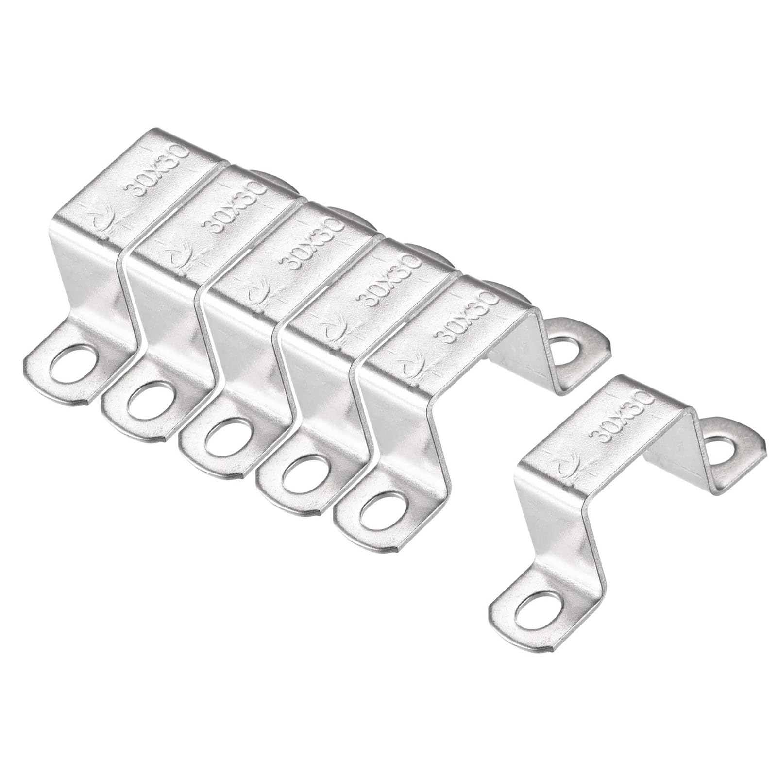 MACHSWON 28 x 32mm U Shaped Strut Connector Bracket 304 Stainless Steel Square Pipe Clamp for Door Closed Bar Holder 6pcs — image 1