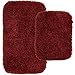 Garland Rug 2-Piece Jazz Shaggy Washable Nylon Bathroom Rug Set, Chili Pepper Red