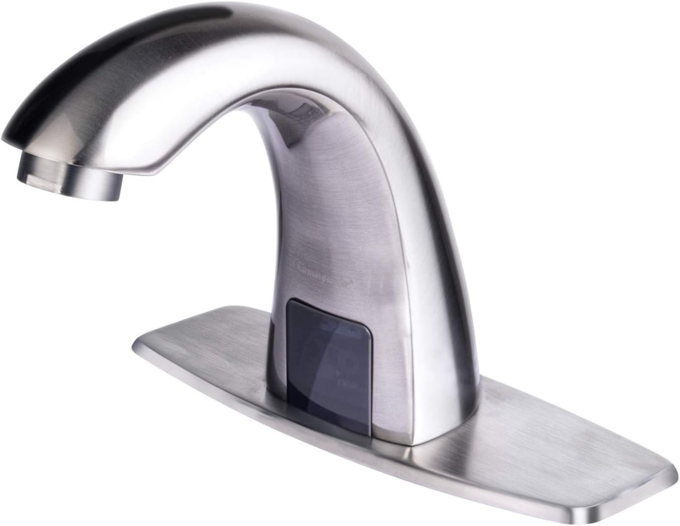 Charmingwater Automatic Sensor Touchless Bathroom Sink Faucet with Hole Cover Plate, Brushed Nickel Vanity Faucets, Hands Free Bathroom Water Tap with Control Box and Temperature Mixer