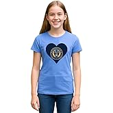 Outerstuff Philadelphia Union Youth Girls 7-16 Outline Heart Team Logo T-Shirt