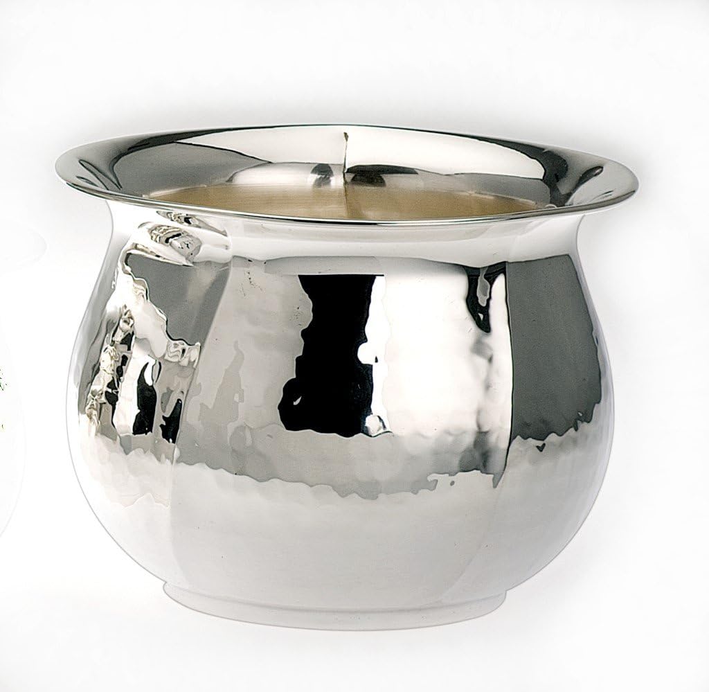 Barrel Planter, Hammered 7.5 x 8 CM Silver-Plated-German Manufactur