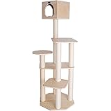 Armarkat S6905 Premium Solid Wood Cat Tree Tower, 69"