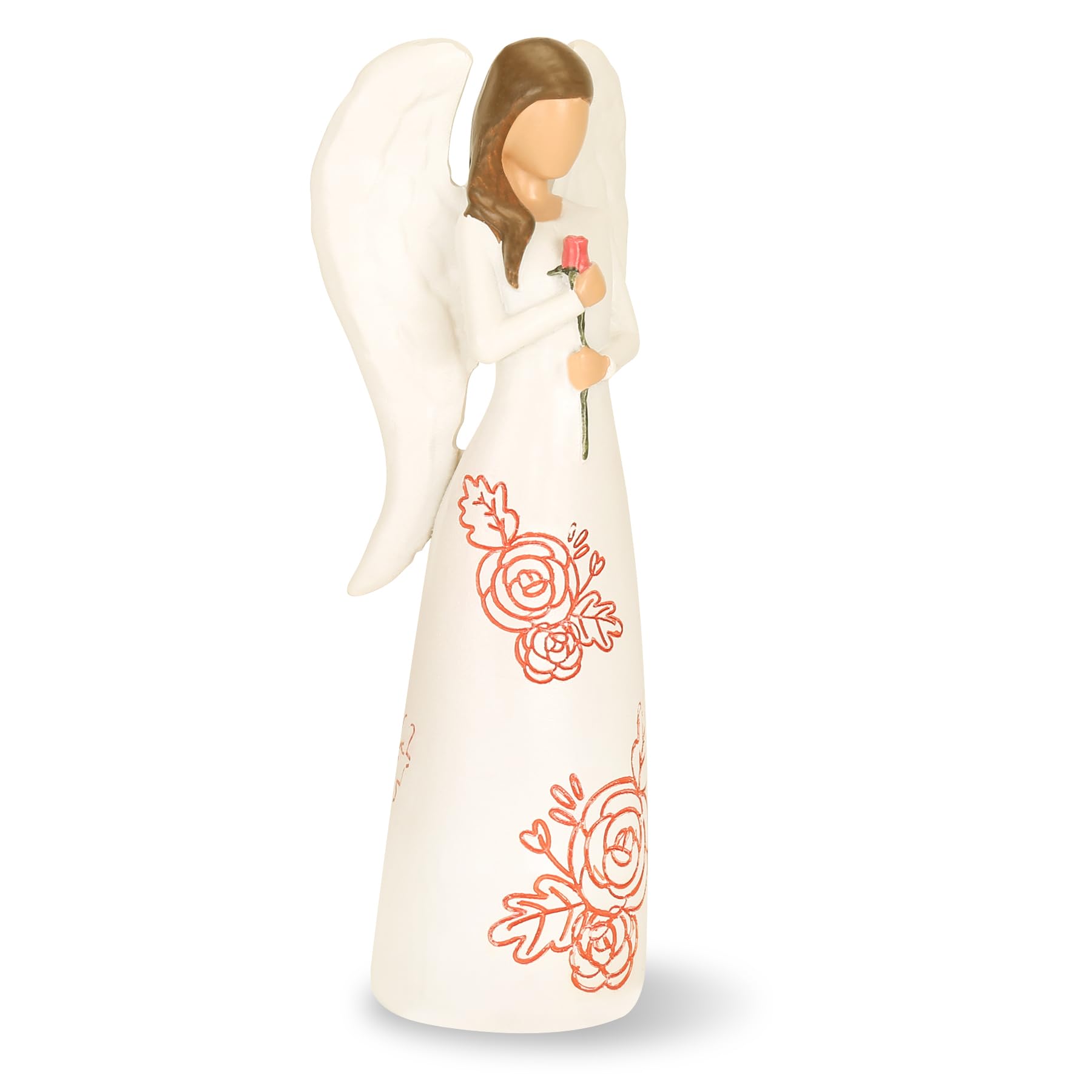 Rose My Love Angel Figurines: Warm Embrace & Collectible Guardian Angel Statues for Women's Farewell Gifts