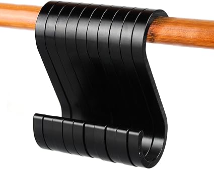 Amazon Acmetop S字フック フックs字 汎用フック 錆防止 アルミ合金 滑り止め 吊り下げ フックs字 光らす表面 ブラック 12個 S字フック