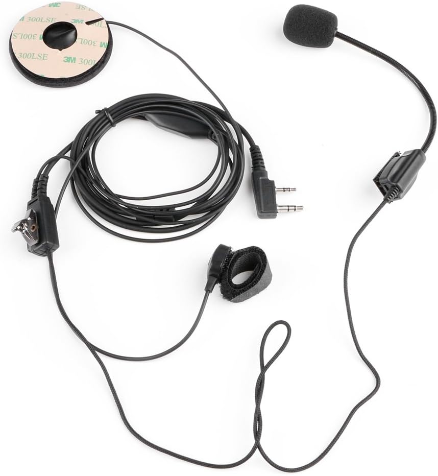 LIYUDL 2Pin Helmet Motorcycle Race Two Way Radio Headset Microphone For Kenwood Baofeng