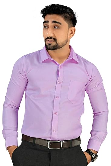 Uniform Sarees Corp Men�s Formal Office Staff Full Sleeves Regular Fit Shirt T-445490T_Purple