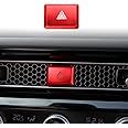 CKE Compatible with Honda Civic Accord CRV HRV Accessories Car Center Console Air Vent Hazard Warning Light Push Button Cover -Red