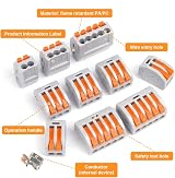 Flintronic 84Pcs Lever-Nut Wire Connectors 2/3/5-Port Compact Electrical view 2