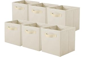 PowerKing Collapsible Storage Cubes with Handles, Fabric Foldable Bins for Closet Shelves, Durable Organization Storage Bins,