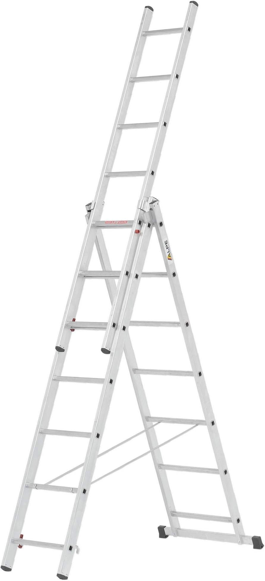 9 Rung TRADE Combi All-In-One Extension Ladder, Step Ladder & Free Standing Combination Ladders by Hymer Alpe