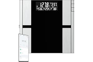 LAZLEGOODS 2024 Body Weight Scale, Water, Fat & More - Smart Digital Scale for Full Body Analysis - BMI & Calorie Display, App Sync via Bluetooth, User Recognition with 8 Memory Spaces
