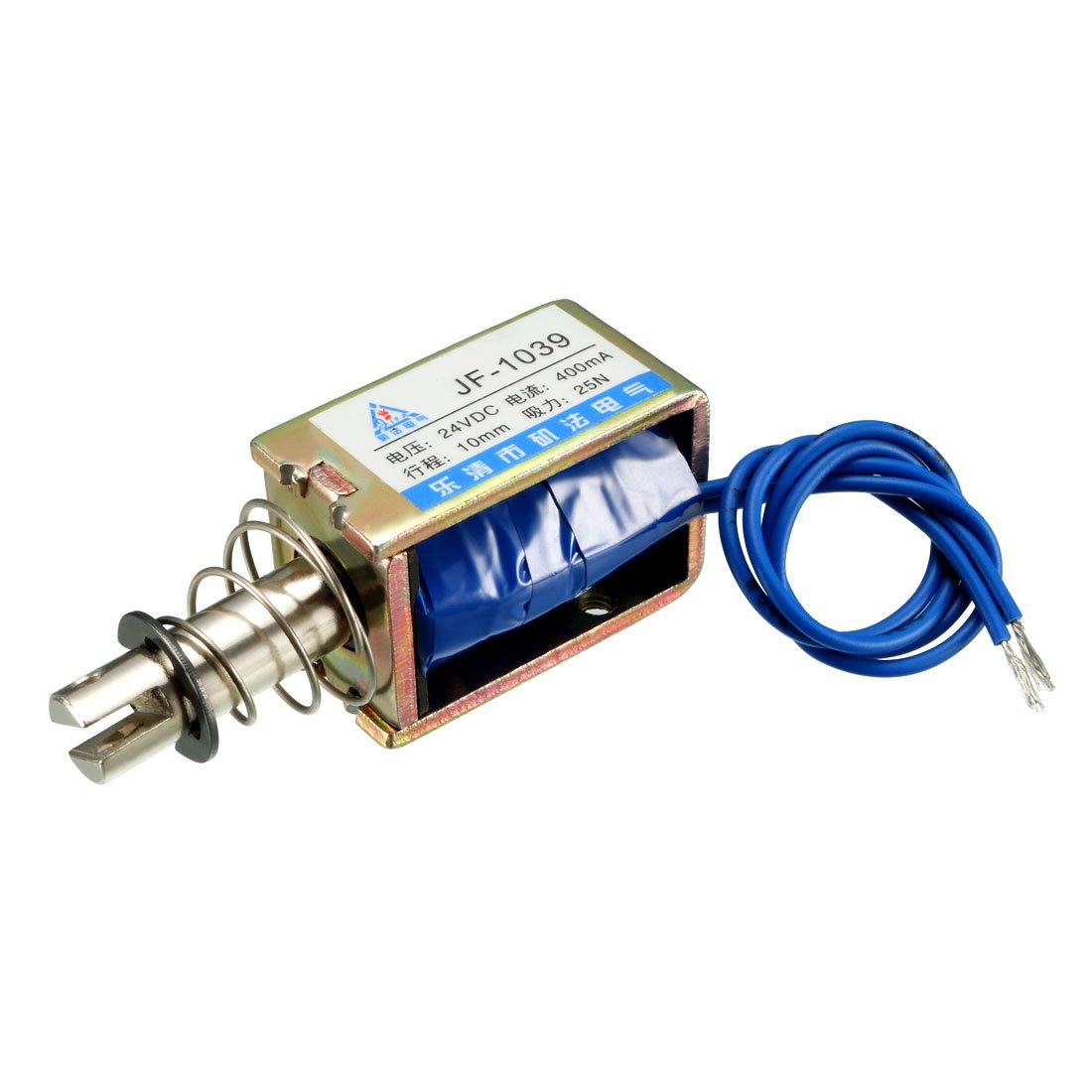 sourcingmap DC 24V 25N 10mm Stroke Pull Type Solenoid Electromagnet Open Frame Type Linear Motion JF-1039