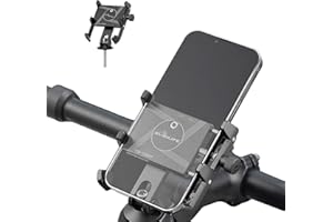 BOBILIFE Aluminum Bike Phone Mount Holder - 360° Adjustable Bicycle Cell Phone Holder Stand Universal for iPhone, Samsung Galaxy and Most 4" - 7" Smart Phones (Stem Mounted)
