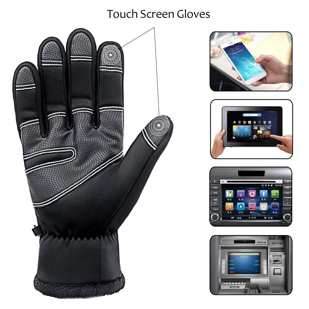 RIGWARL Cycling Gloves for Men,Winter Touch Screen Gloves with Waterproof and Windproof-Non-Slip Silicone Gel and Hand Warmers for Mens\' Cycling and Running(Blue)