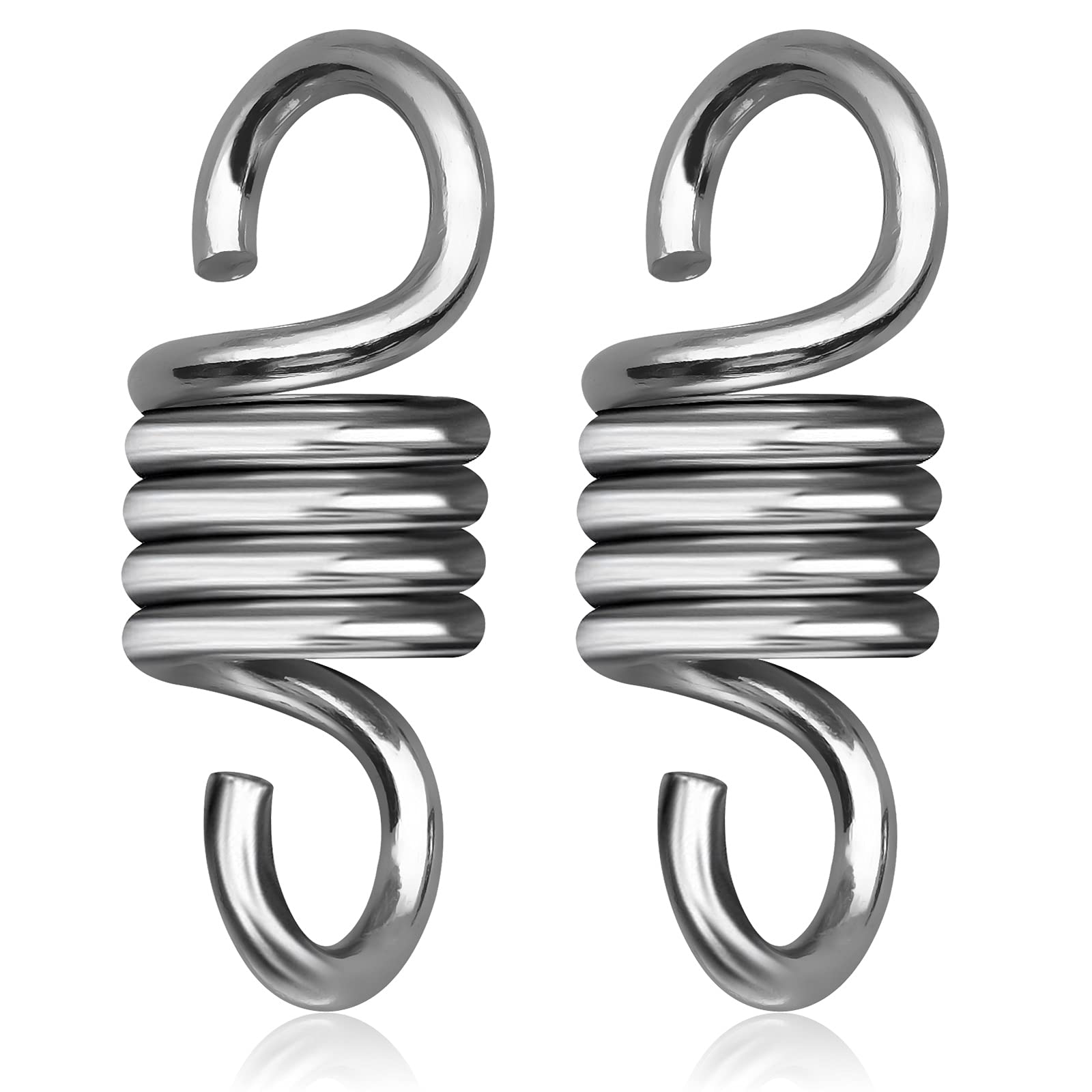 JTOOYS 2 Pieces Hammock Spring, Hardened Galvanized Steel Extension Spring for Hanging Hammock Chairs and Porch Swings Heavy Duty Spring Leisure Garden Swing Hammock (Load Capacity 500 kg/1102.3lb)