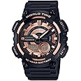 Casio AEQ110BW Series | Men’s Analog-Digital Watch |100M WR | Multi Alarms | 100 SEC Stopwatch | Countdown Timer | World Map for World Time | LED Light | LC Display | 10 Year Battery